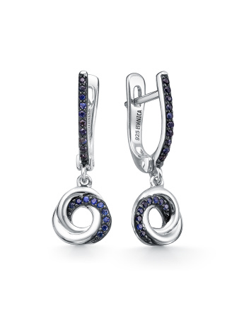 Серебряные серьги с сапфирами