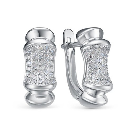 Серьги из серебра с фианитами