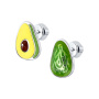 Серебряные серьги с эмалью «Авакадо»