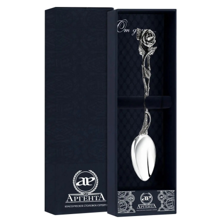 Ложка кофейная "Розалия" с чернением серебро 925