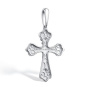 Серебряный православный крест с бриллиантом