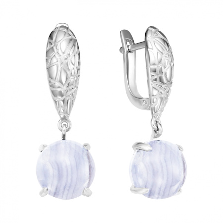 Серебряные серьги с агатом