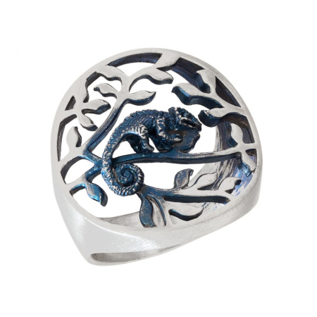 Серебряное кольцо «Ящерица»
