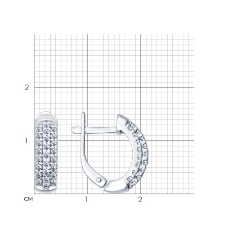 Серьги из серебра с фианитами
