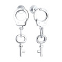 Серьги из серебра «Наручники и ключ»