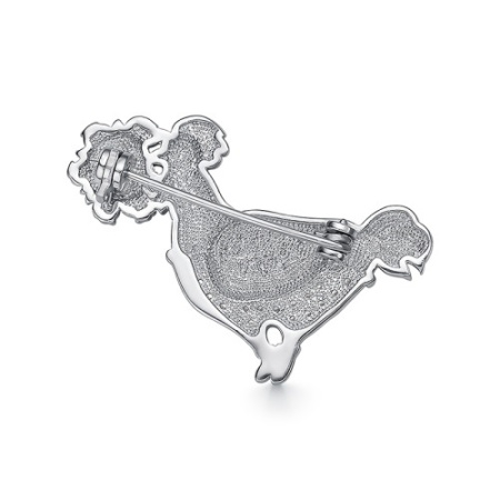Серебряная брошь «Курочка-Хранительница Очага»