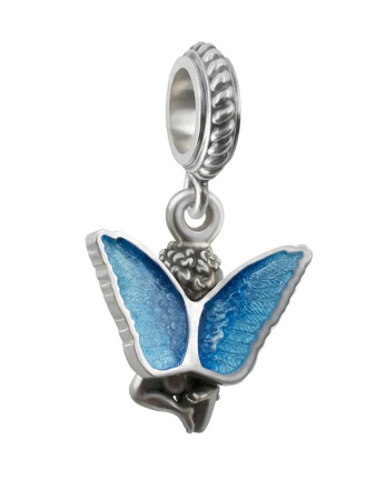 Шарм из серебра с эмалью «Ангелочек»