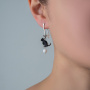 Серьги из серебра «Black&White»