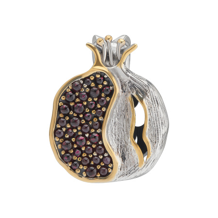 Серебряная подвеска «Гранат» в позолоте