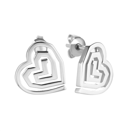 Серьги из серебра «Сердце»