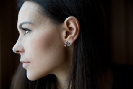 Серебряные серьги с жемчугом «Ангел»