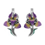 Серьги из серебра с эмалью «Ирисы»