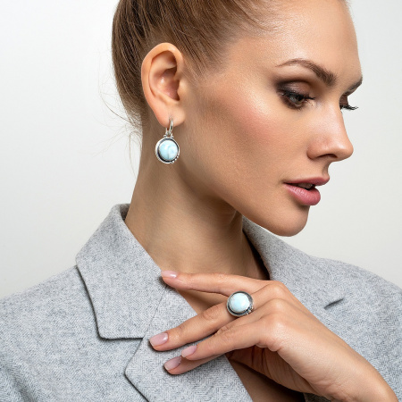 Серебряное кольцо с ларимаром