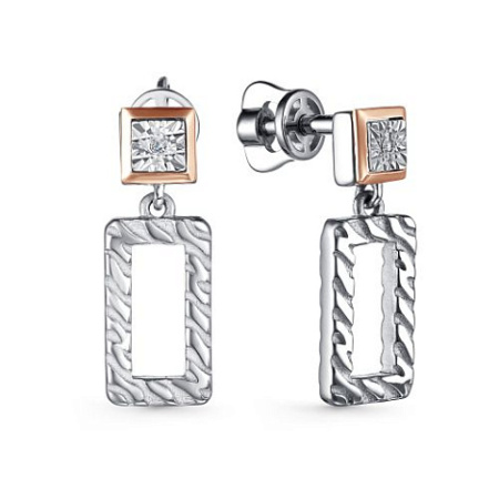 Серьги из серебра с бриллиантами