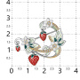 Серебряная брошь с эмалью и фианитами «Ягодка»