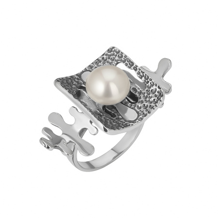 Кольцо из серебра с жемчугом