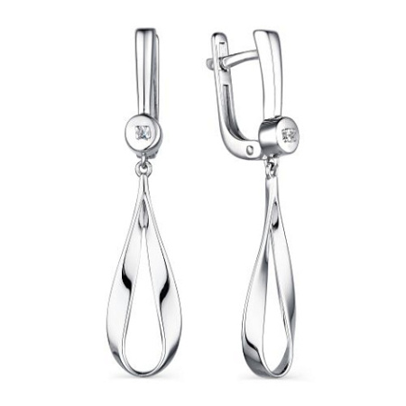 Серьги из серебра с бриллиантом