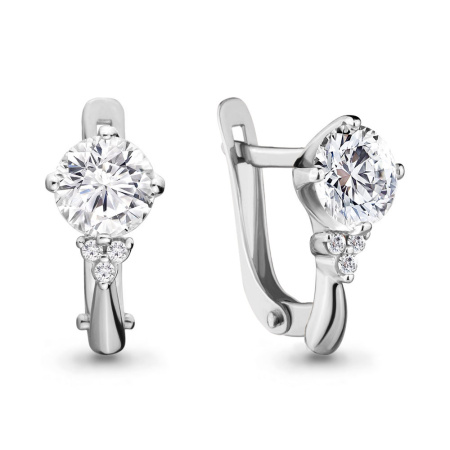 Серебряные серьги с фианитами