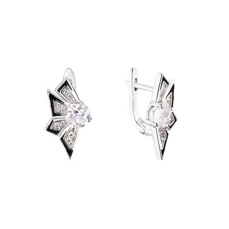 Серьги из серебра с фианитами