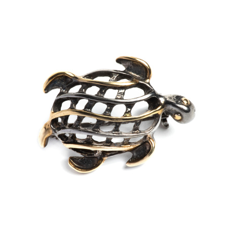 Серебряная брошь «Черепаха»