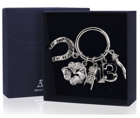 Серебряный брелок для ключей «На удачу»