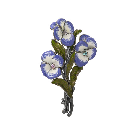 Брошь из серебра с эмалью «Фиалка»