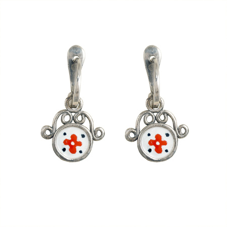 Серьги из серебра с эмалью