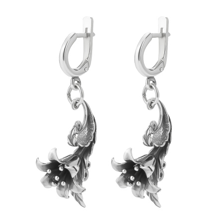 Серебряные серьги «Цветок, Колокольчик»