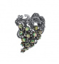 Брошь из серебра «Виноград» с марказитами