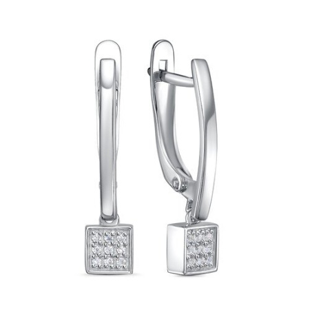 Серьги из серебра с фианитами