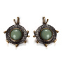 Серебряные серьги с нефритом