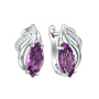 Серьги из серебра с аметистом и фианитами