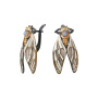 Серебряные серьги «Цикады»