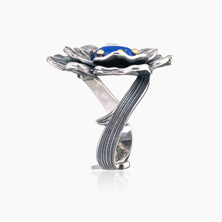 Кольцо из серебра с камнем лазурит