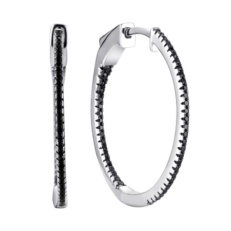 Серьги конго из серебра со шпинелью