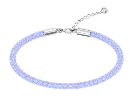 Серебряный браслет на плетеном шнурке