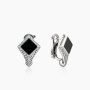 Серьги из серебра с камнем оникс