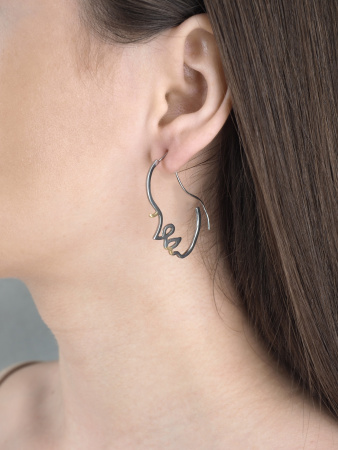 Серебряные серьги «Лица»