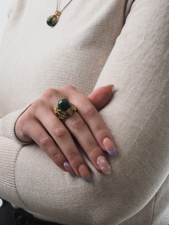 Кольцо из серебра с эмалью «Фаберже»