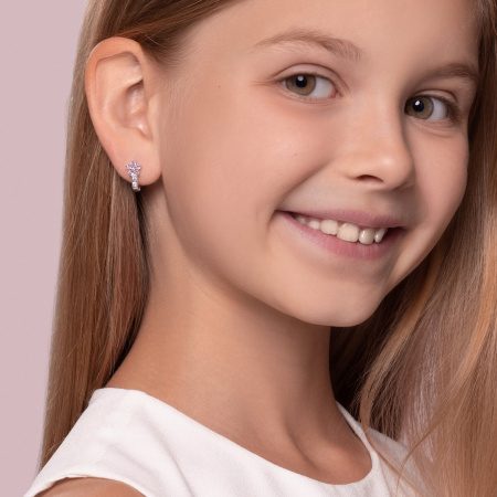 Детские серьги с фианитами «Цветочек»