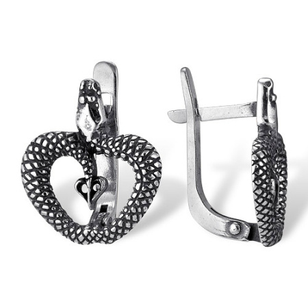 Серьги из серебра «Змея»