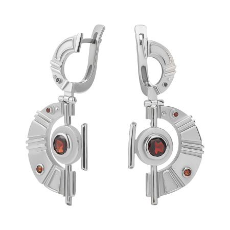 Серьги из серебра с гранатом