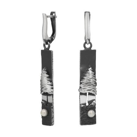 Серьги из серебра с жемчугом