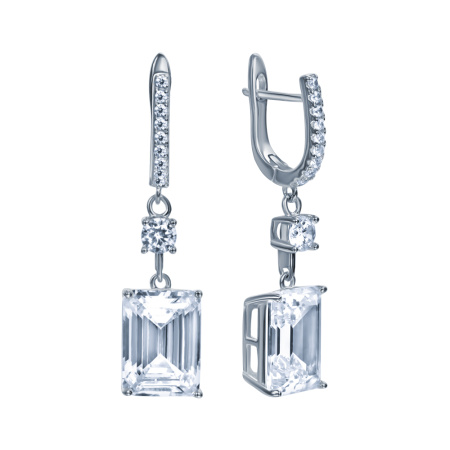 Серьги из серебра с фианитами