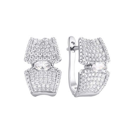 Серебряные серьги с фианитами