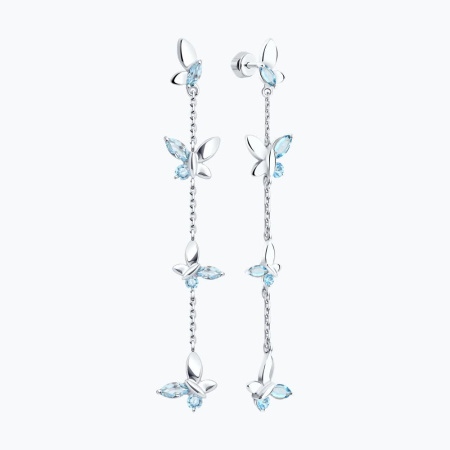 Серьги из серебра с топазами «Бабочки»