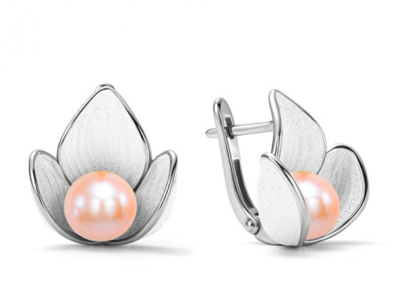 Серьги из серебра с жемчугом
