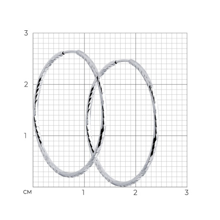 Серьги из серебра с алмазной гранью 2,5 см