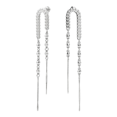 Серьги из серебра длинные цепочки