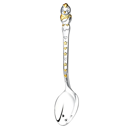 Ложка детская DODO "Цыпленок" с позолотой